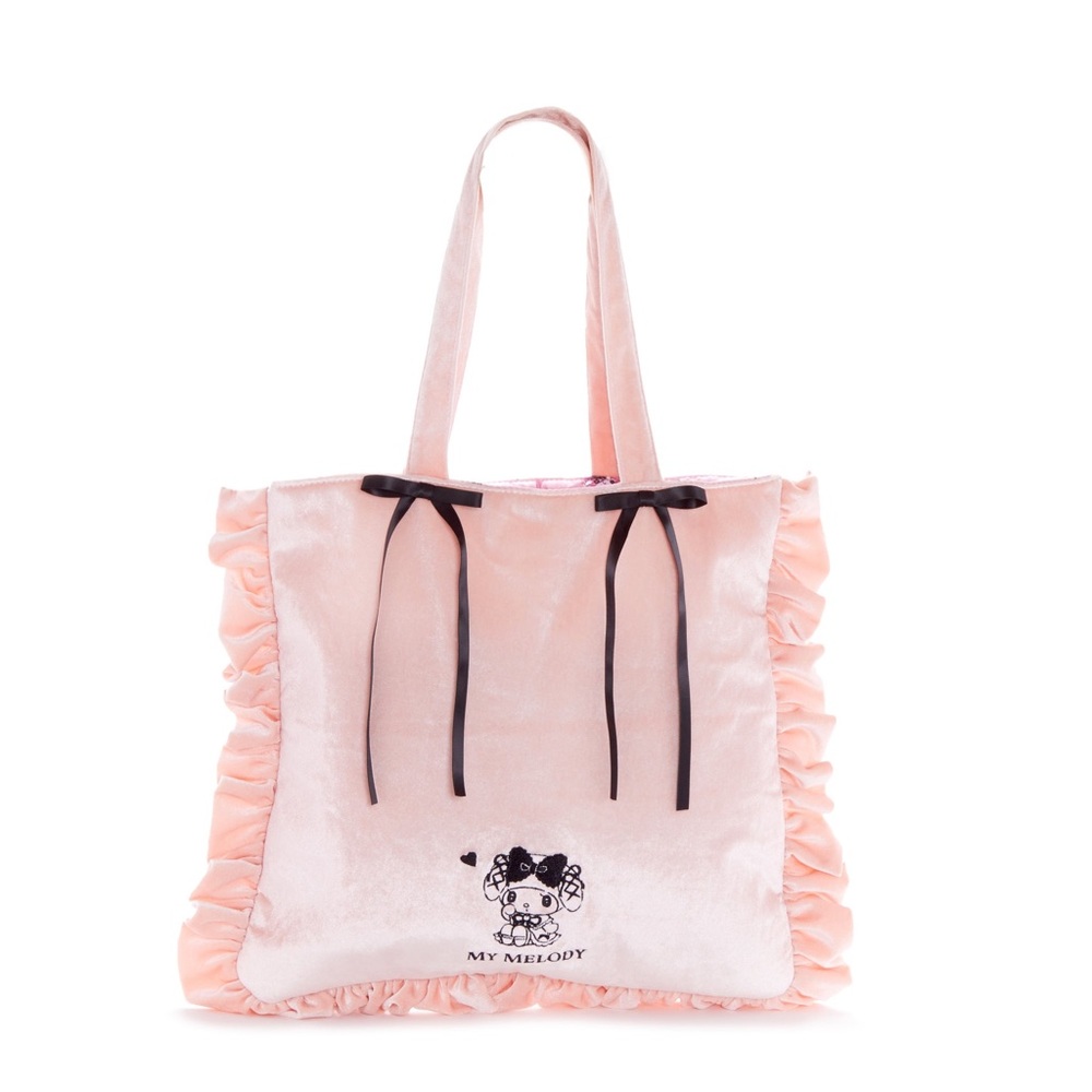 New✨LAST ONE✨Sanrio My Melody Velvet Tote Bag (Midnight MeloKuro Series)